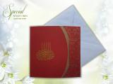 Two Fold Red Square card with White Envelope