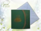 Two Fold Green Square card with White Envelope